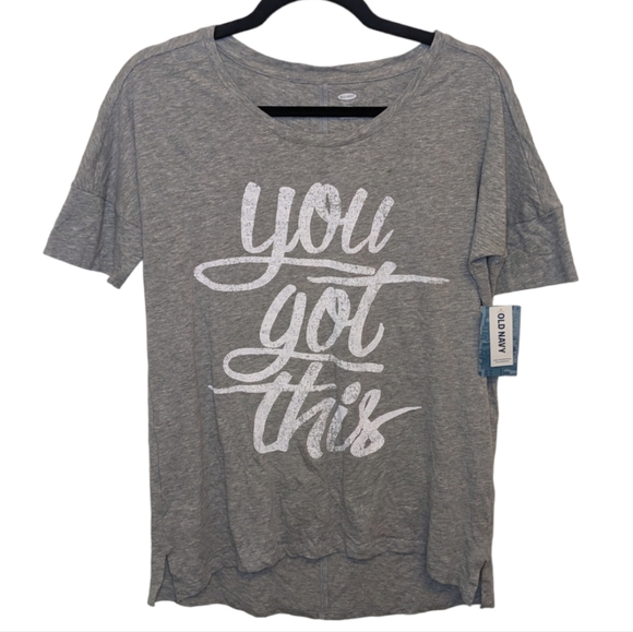 ✨NWT Old Navy "You Got This" Split Hem Graphic Tee Tunic Girls XL (14) ✨ - Picture 2 of 10